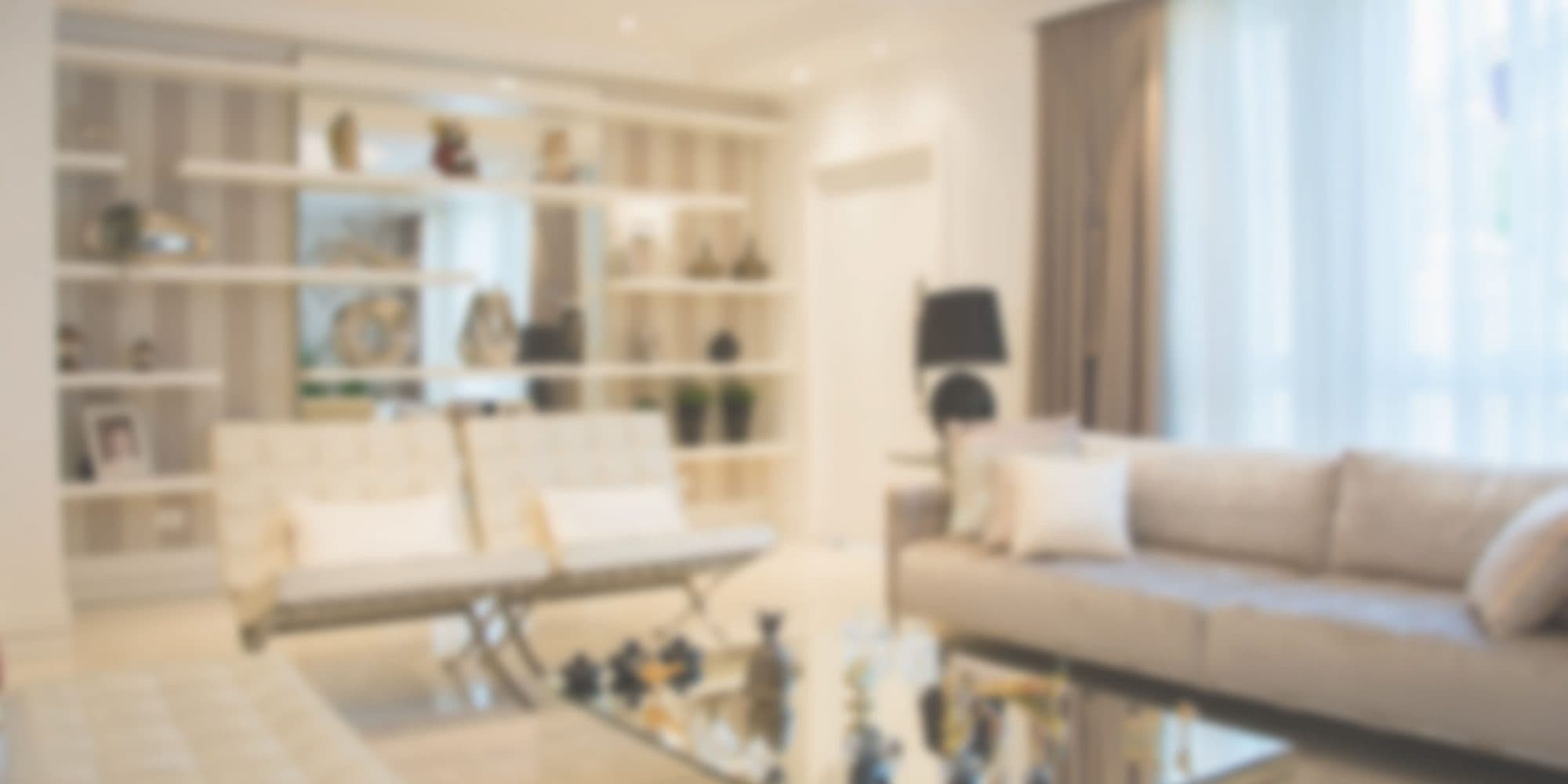 Fotografia desfocada de uma sala de estar